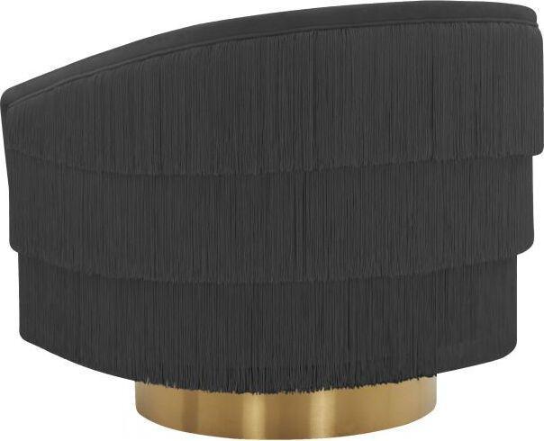 Tov Furniture Accent Chairs - Flapper Black Swivel Chair