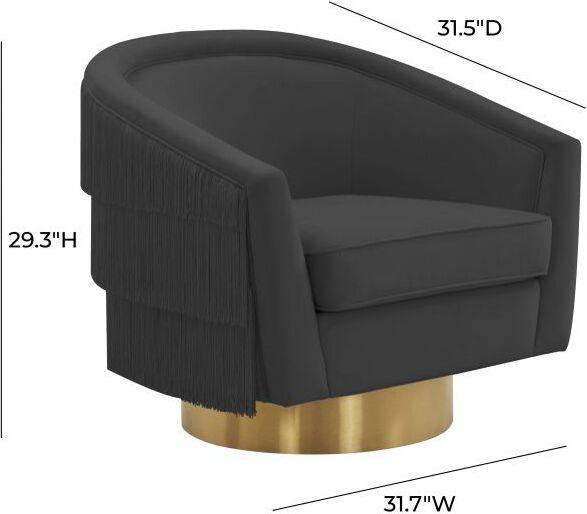 Tov Furniture Accent Chairs - Flapper Black Swivel Chair