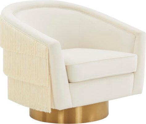 Tov Furniture Accent Chairs - Flapper Cream Swivel Chair