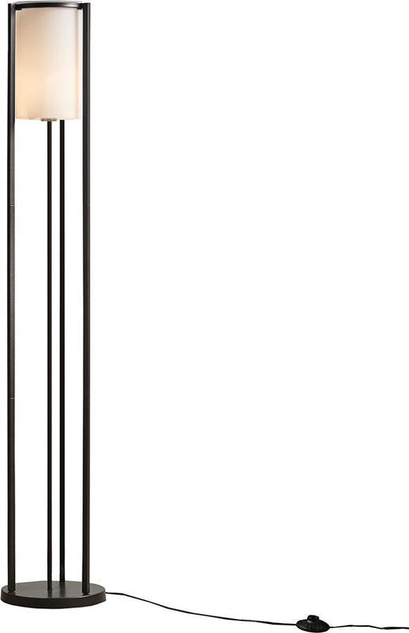 Olliix.com Floor Lamps - Floor Lamp with Glass Cylinder Shade Black MT154-0065