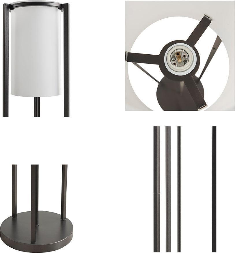 Olliix.com Floor Lamps - Floor Lamp with Glass Cylinder Shade Black MT154-0065