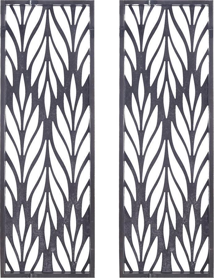 Olliix.com Wall Art - Florian Carved Wall Panel Decor 2 Piece Set Reclaimed Gray