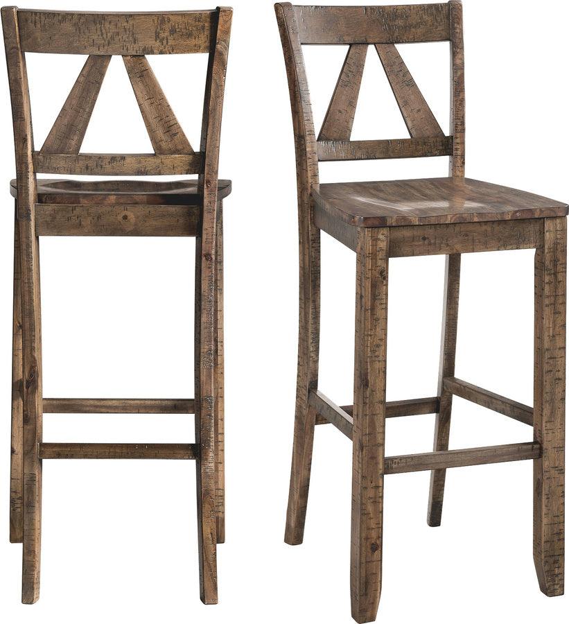 Elements Barstools - Flynn 30" Bar Stool Set of 2 Dark Walnut