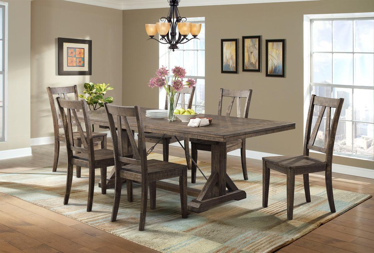 Elements Dining Sets - Flynn 7PC Dining Set-Table & 6 Wooden Side Chairs