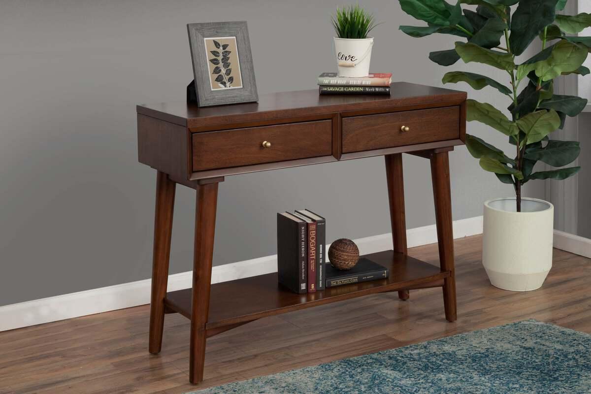 Alpine Furniture Consoles - Flynn Console Table Walnut