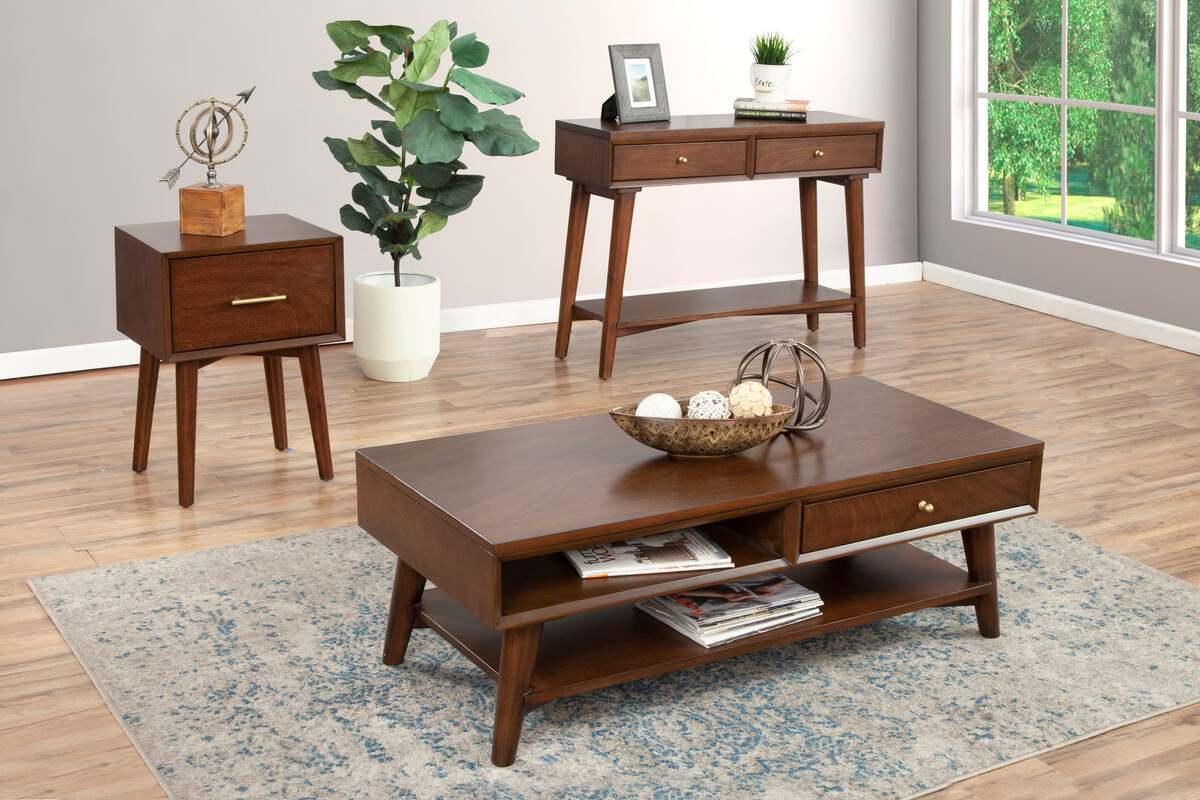 Alpine Furniture Consoles - Flynn Console Table Walnut