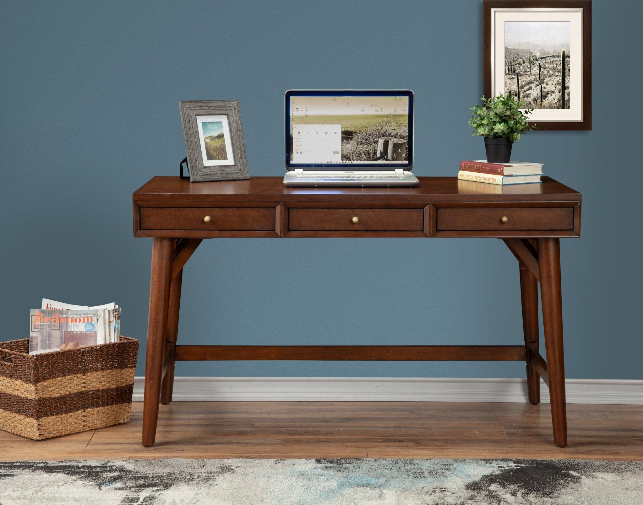 Alpine Furniture Desks - Flynn Large Desk Walnut