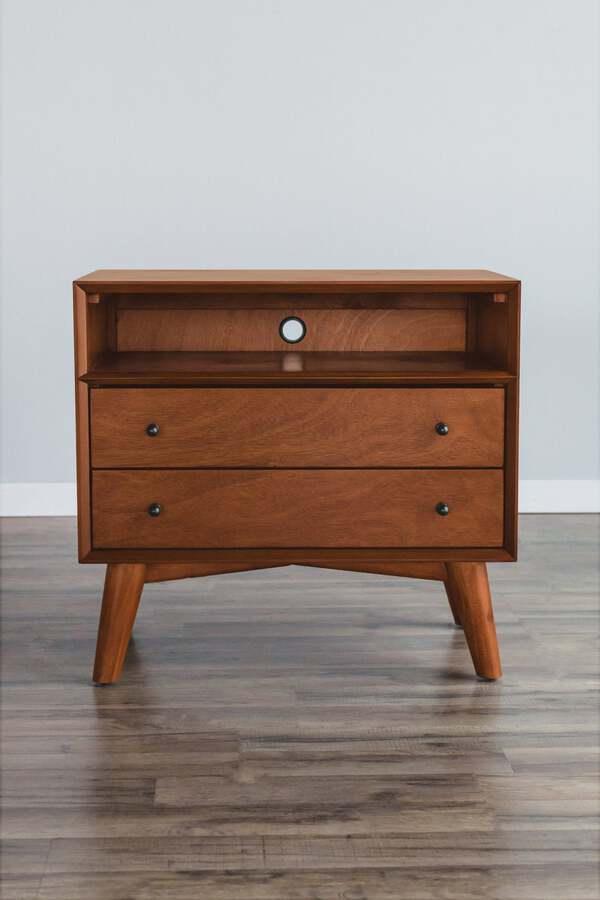 Alpine Furniture Nightstands & Side Tables - Flynn Large Nightstand, Acorn