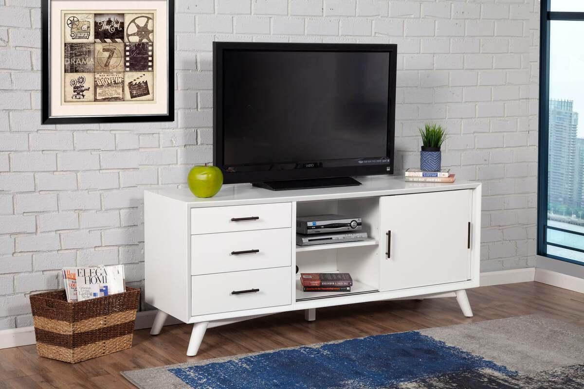 Alpine Furniture TV & Media Units - Flynn Large TV Console, White