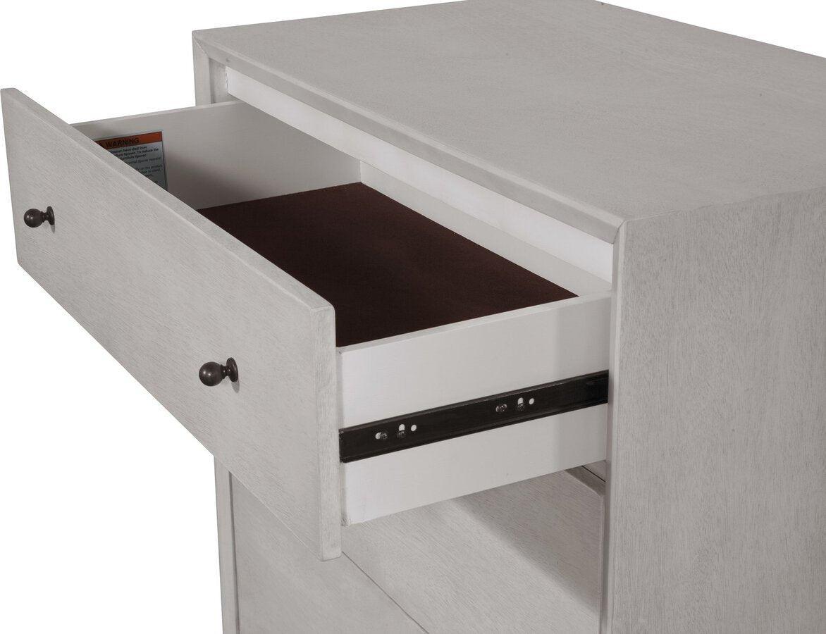 Alpine Furniture Chest of Drawers - Flynn Mid Century Modern 3 Drawer Small Chest, Gray