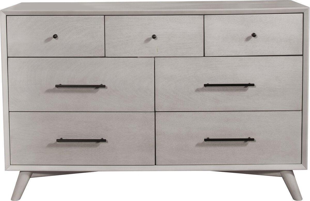 Alpine Furniture Dressers - Flynn Mid Century Modern 7 Drawer Dresser Gray