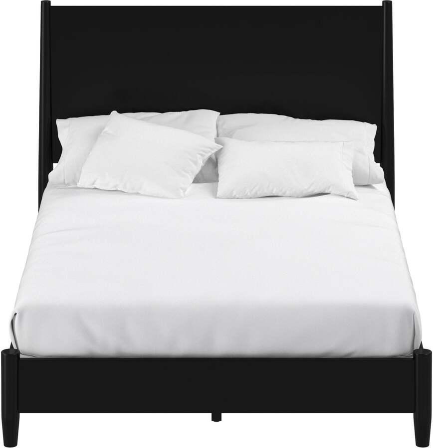Alpine Furniture Beds - Flynn Mid Century Modern Full Size Panel Bed Black
