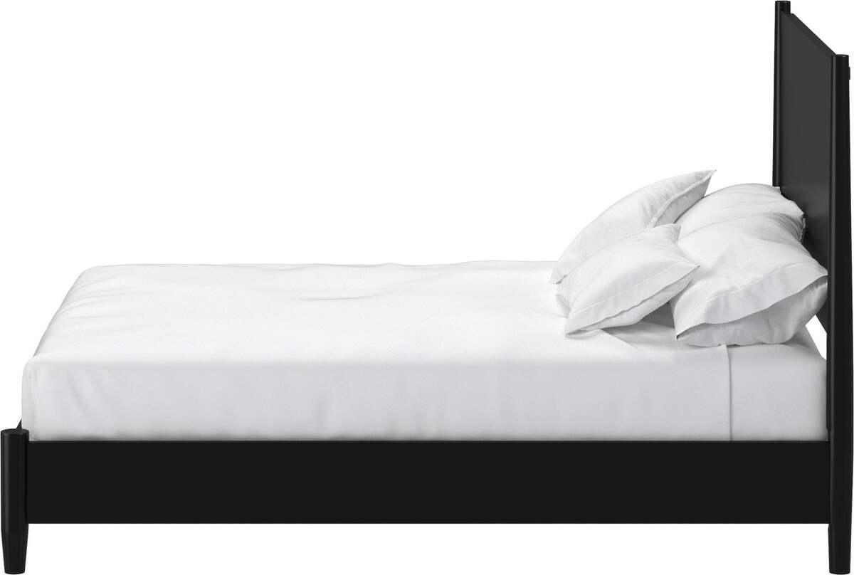 Alpine Furniture Beds - Flynn Mid Century Modern Full Size Panel Bed Black
