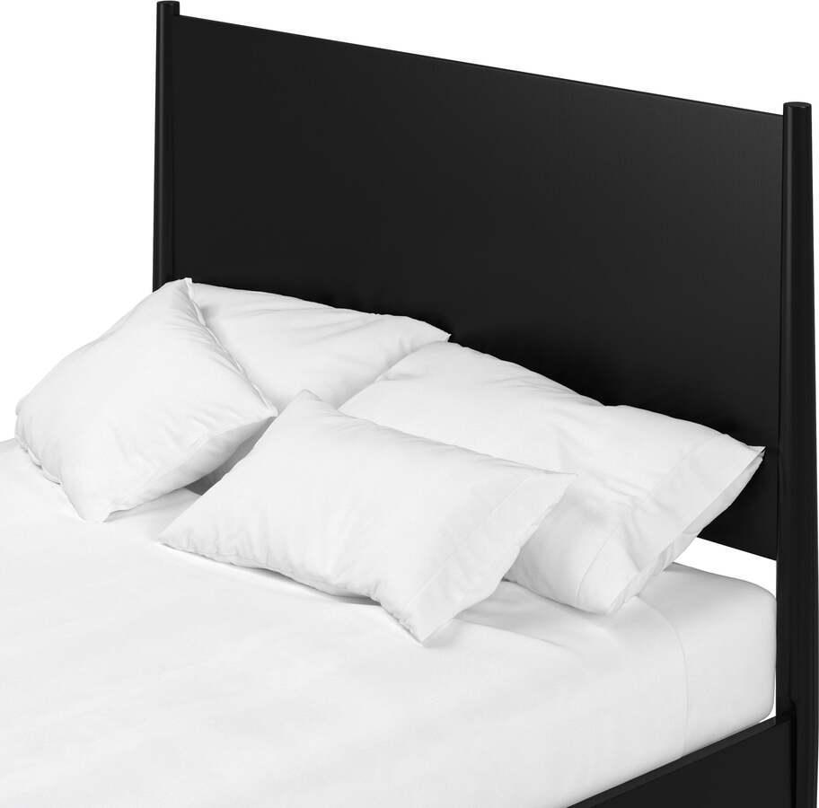 Alpine Furniture Beds - Flynn Mid Century Modern Full Size Panel Bed Black