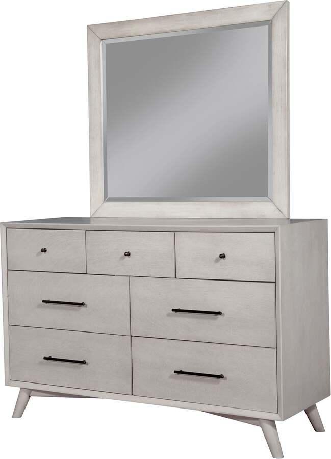 Alpine Furniture Mirrors - Flynn Mid Century Modern Mirror Gray