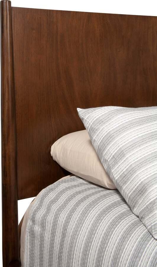 Alpine Furniture Beds - Flynn Mid Century Modern Queen Panel Bed, Walnut