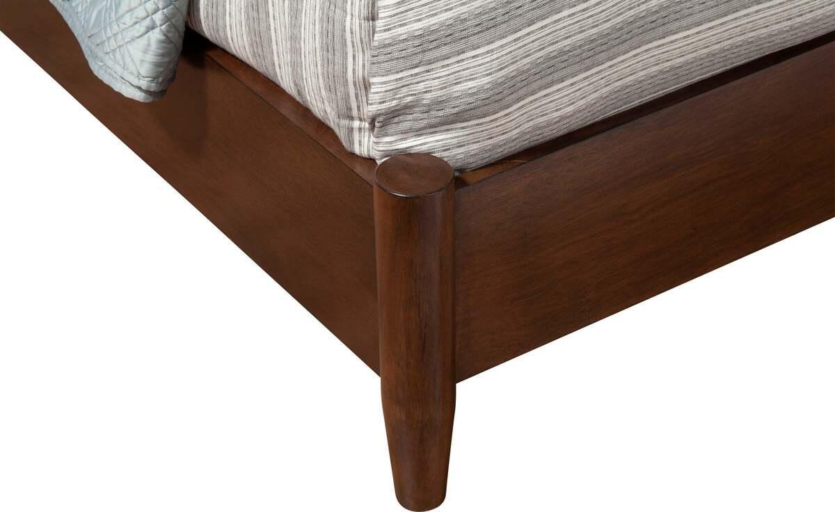 Alpine Furniture Beds - Flynn Mid Century Modern Standard King Panel Bed, Walnut