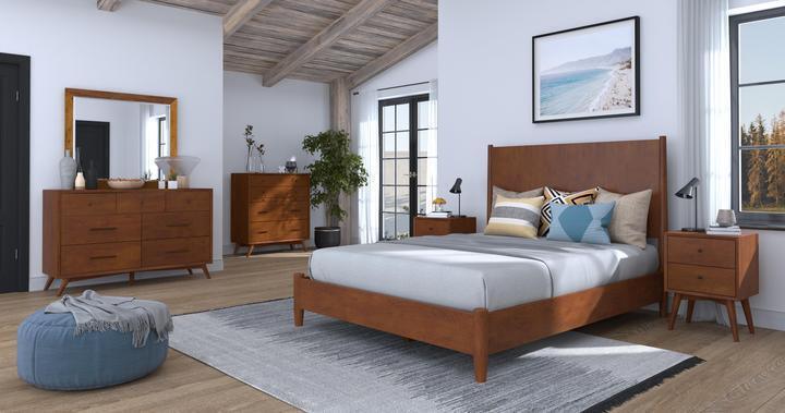 Alpine Furniture Beds - Flynn Modern Queen Panel Bed Acorn