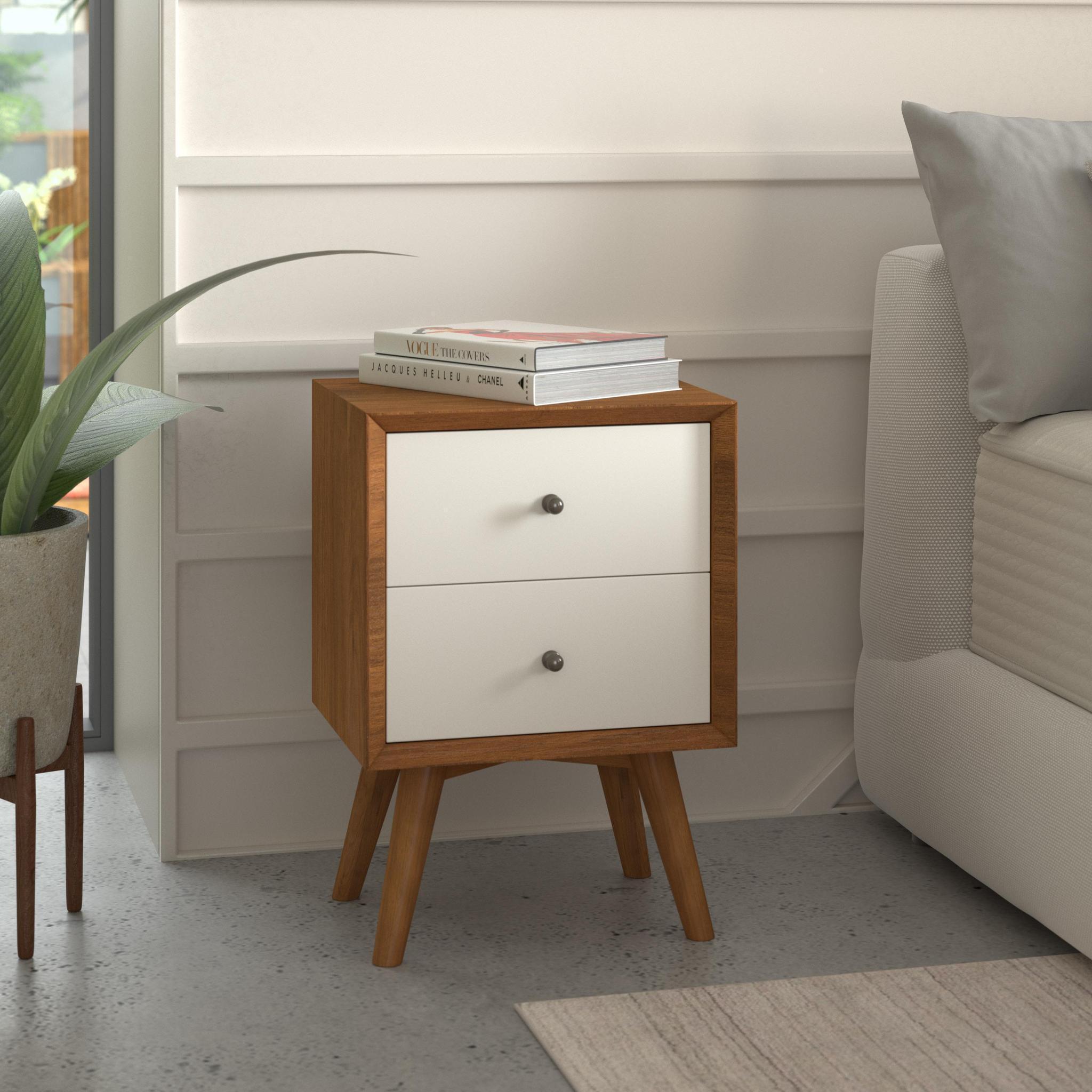 Alpine Furniture Nightstands & Side Tables - Flynn Nightstand Acorn & White