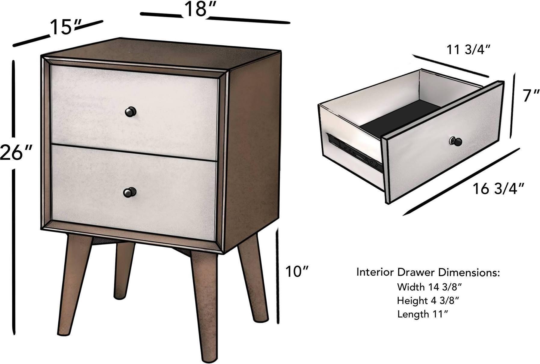 Alpine Furniture Nightstands & Side Tables - Flynn Nightstand Acorn & White