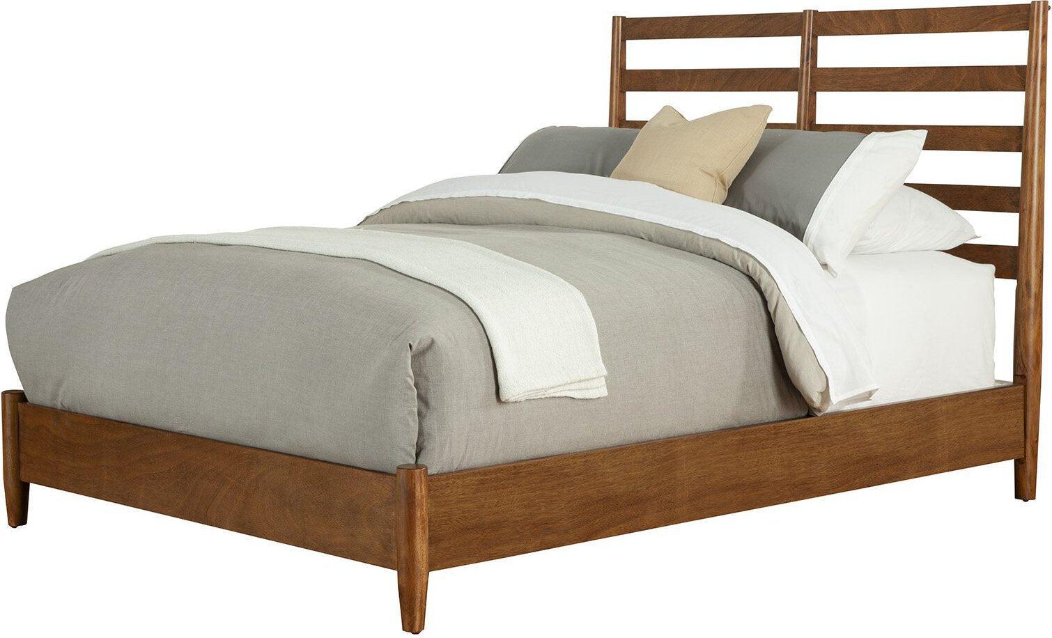 Alpine Furniture Beds - Flynn Retro California King Bed w/Slat Back Headboard Acorn