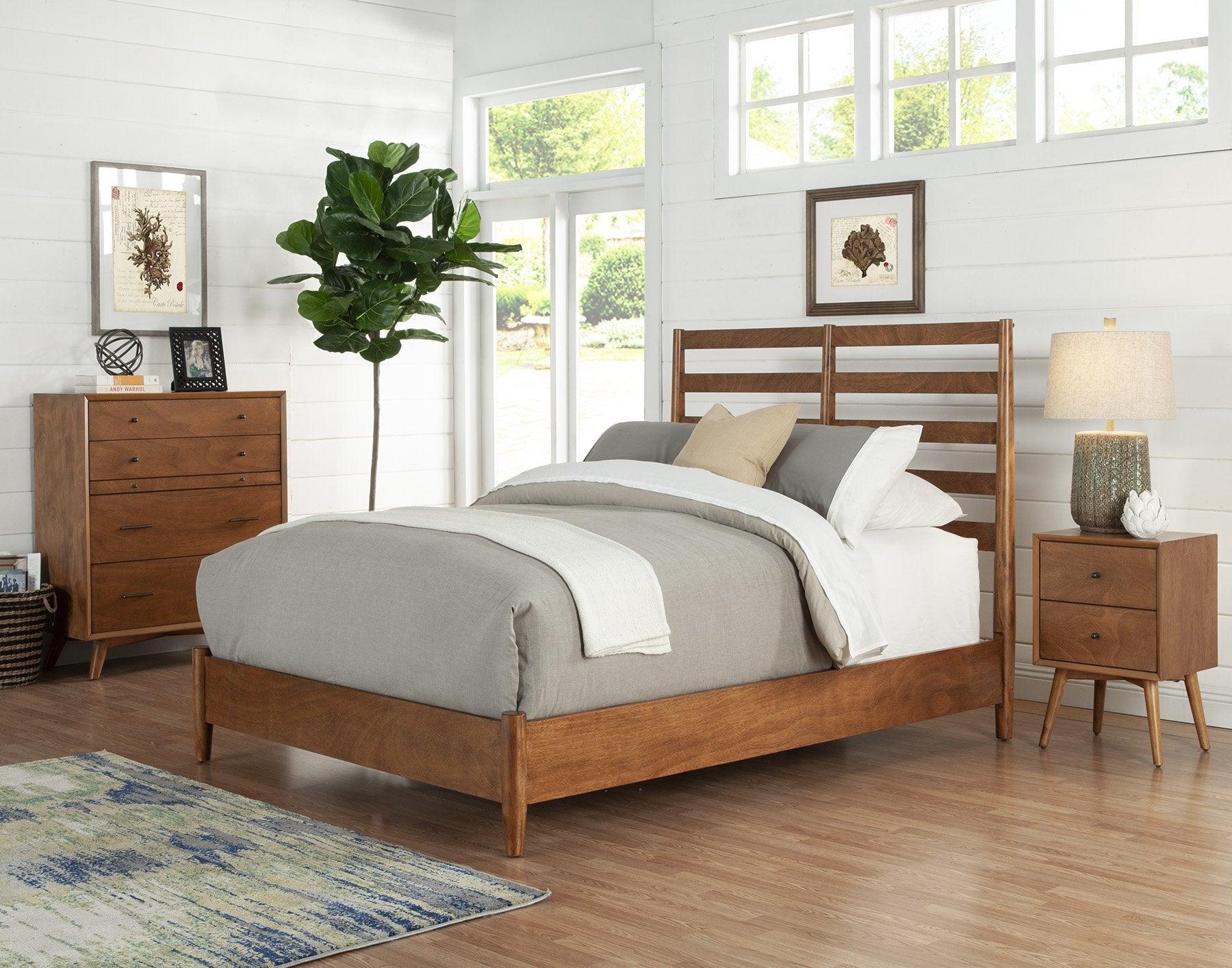 Alpine Furniture Beds - Flynn Retro Queen Bed Headboard Acorn