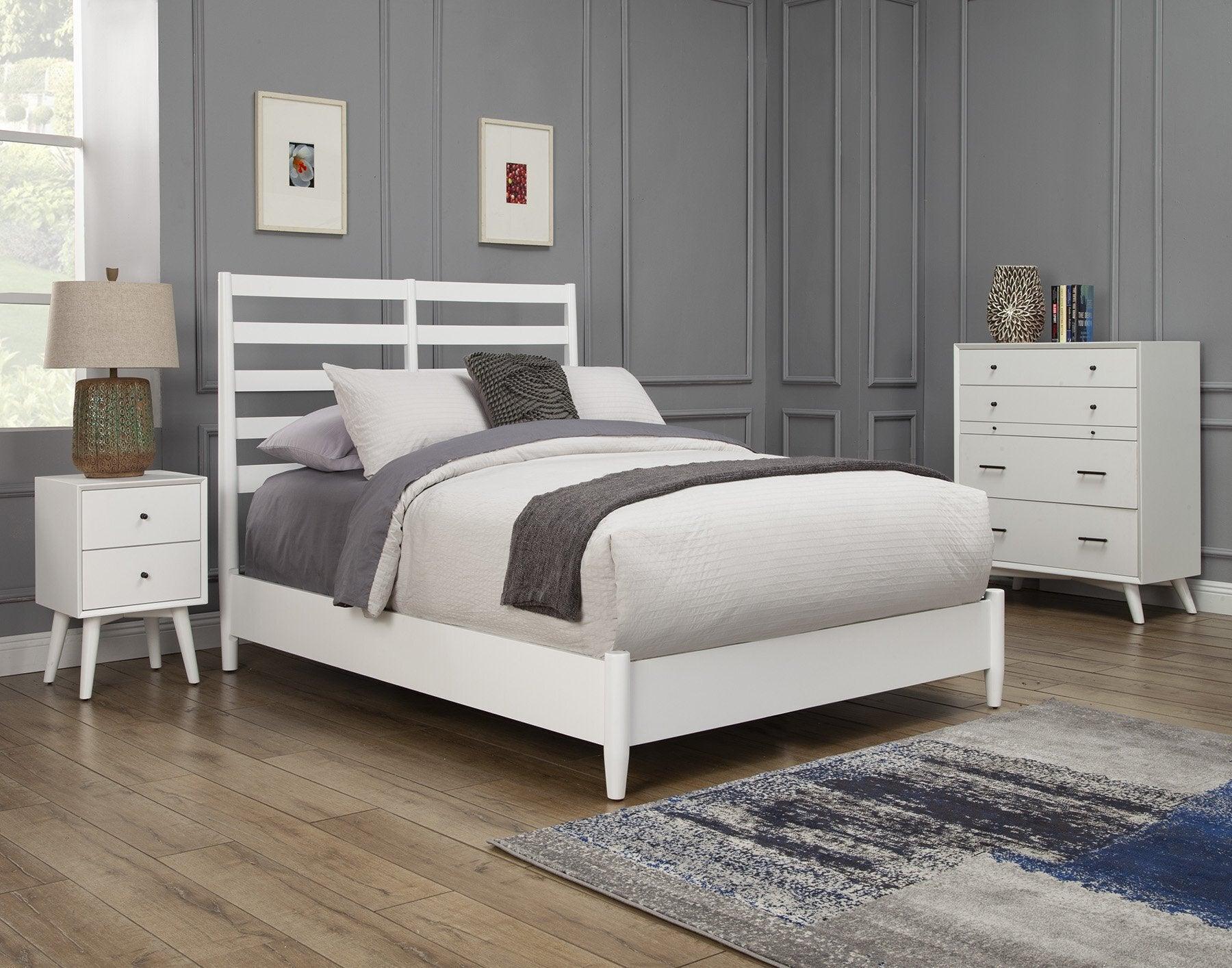 Alpine Furniture Beds - Flynn Retro Queen Bed Headboard White