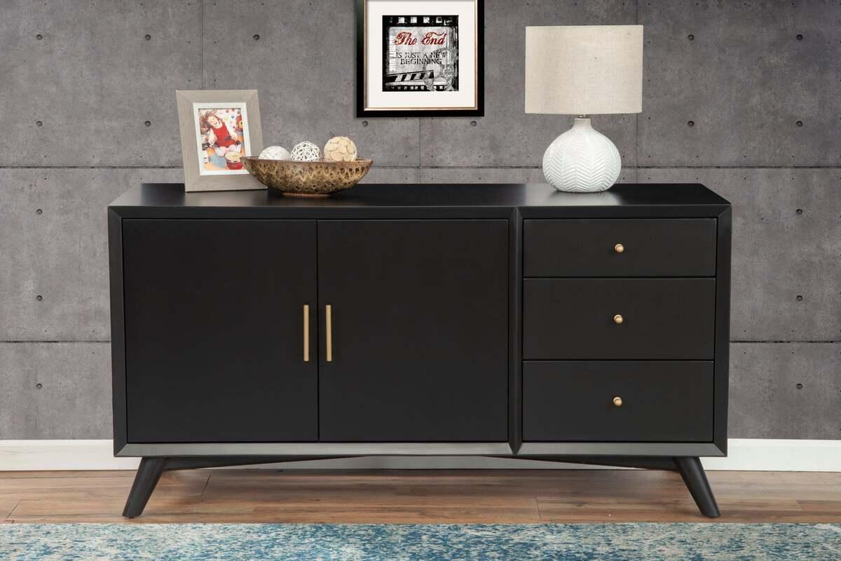 Alpine Furniture Buffets & Cabinets - Flynn Sideboard, Black