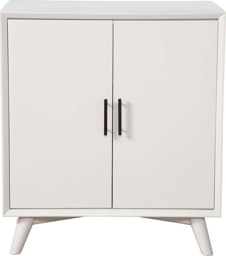 Alpine Furniture Bar Units & Wine Cabinets - Flynn Small Bar Cabinet, White