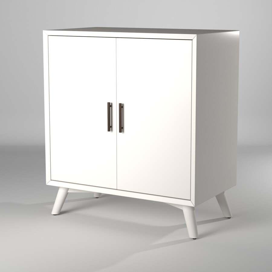 Alpine Furniture Bar Units & Wine Cabinets - Flynn Small Bar Cabinet, White