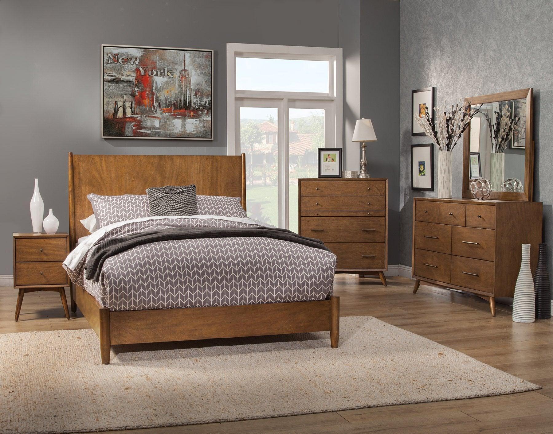 Alpine Furniture Beds - Flynn Standard King Panel Bed Acorn