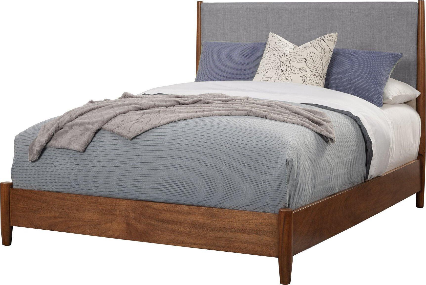 Alpine Furniture Beds - Flynn Two Tone Queen Panel Bed Acorn & Gray