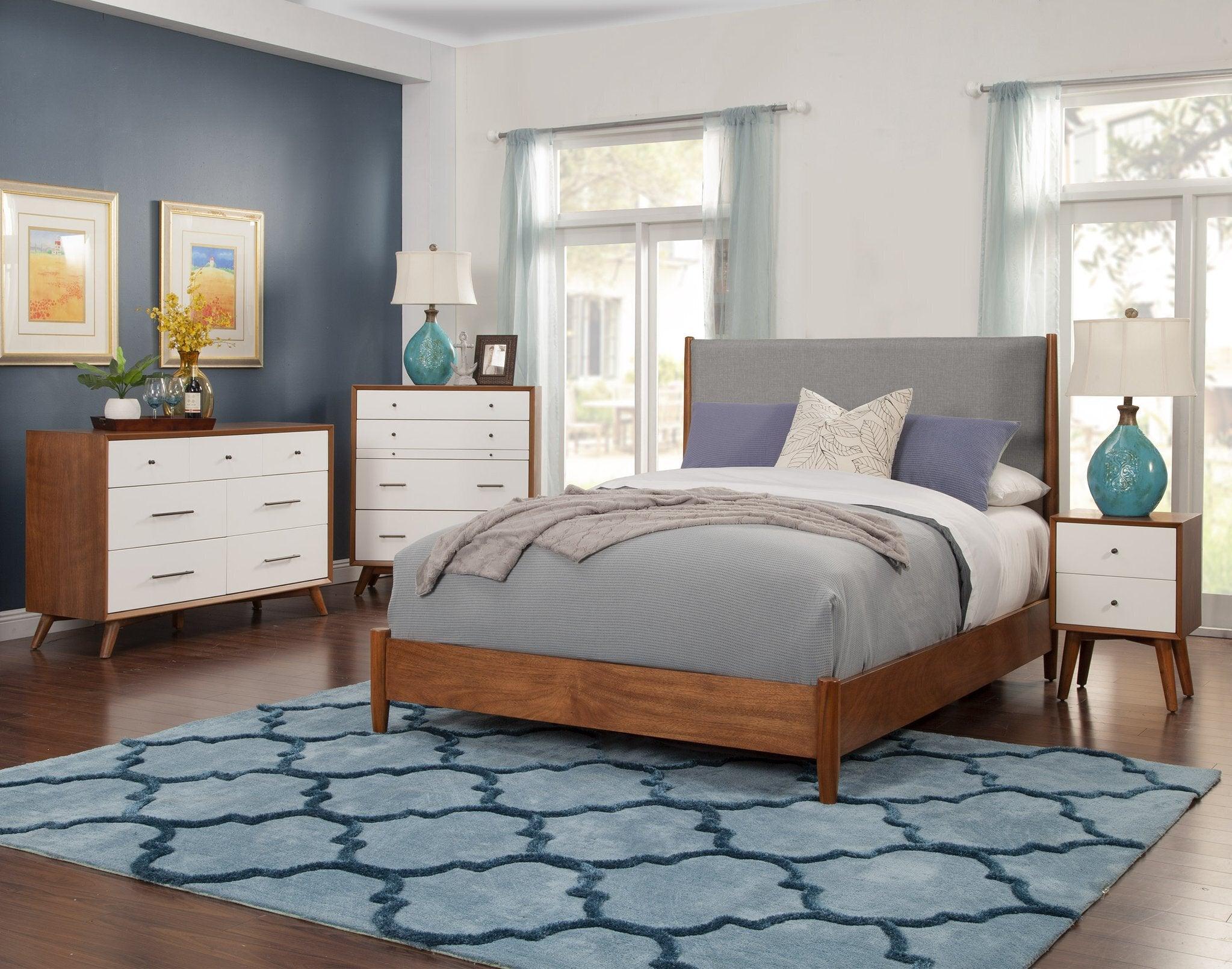 Alpine Furniture Beds - Flynn Two Tone Standard King Panel Bed Acorn & Gray