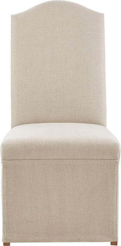 Olliix.com Dining Chairs - Foster High Back Dining Chairs with Skirts Beige (Set of 2)