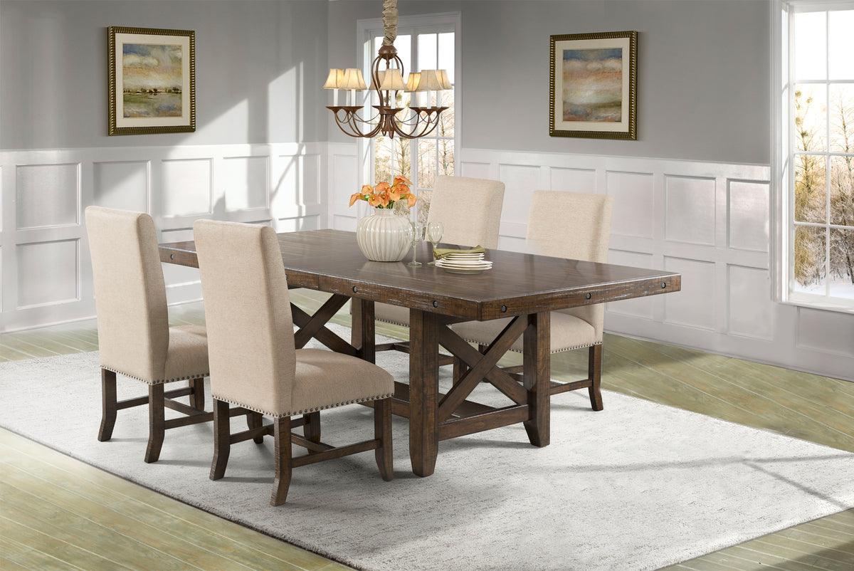 Elements Dining Sets - Francis Dining 5 Piece Set-Table & 4 Fabric Back Side Chairs