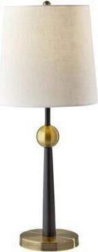 Adesso Table Lamps - Francis Table Lamp Off White & Antique Brass
