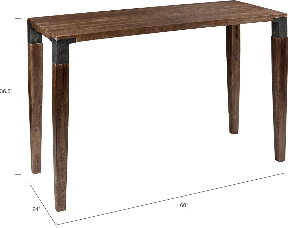 Olliix.com Side & End Tables - Frazier Industrial Counter Table 60"W x 24"D x 36.5"H Brown