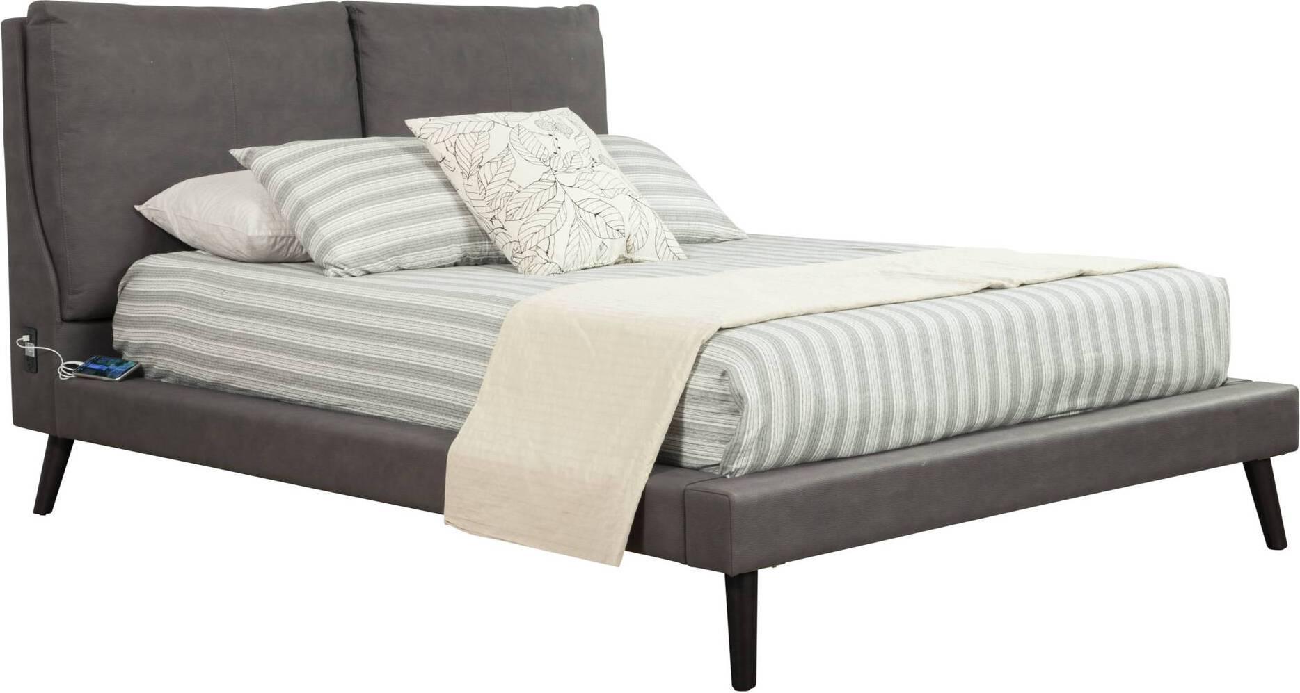 Alpine Furniture Beds - Gabriela Queen Platform Bed Gray & Black