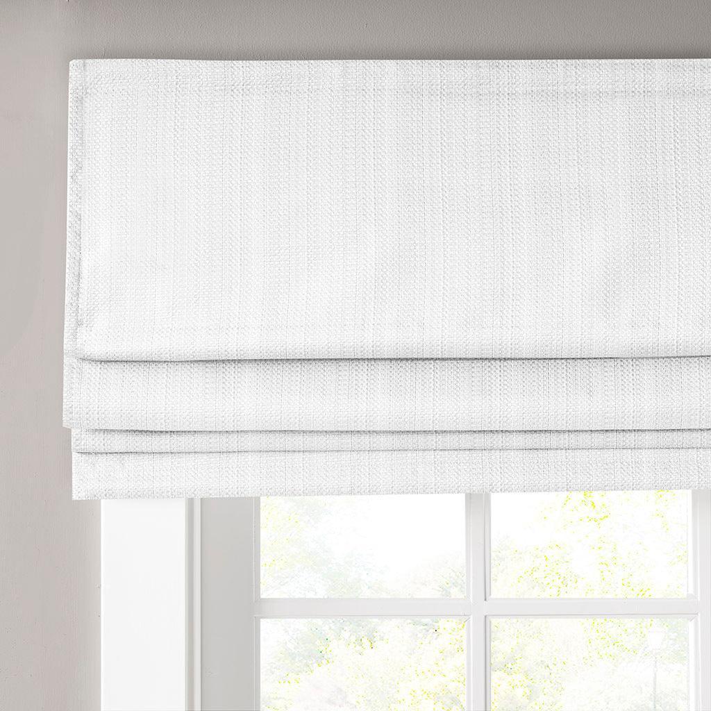 Olliix.com Curtains - Galen 64" Basketweave Cordless Roman Shade White