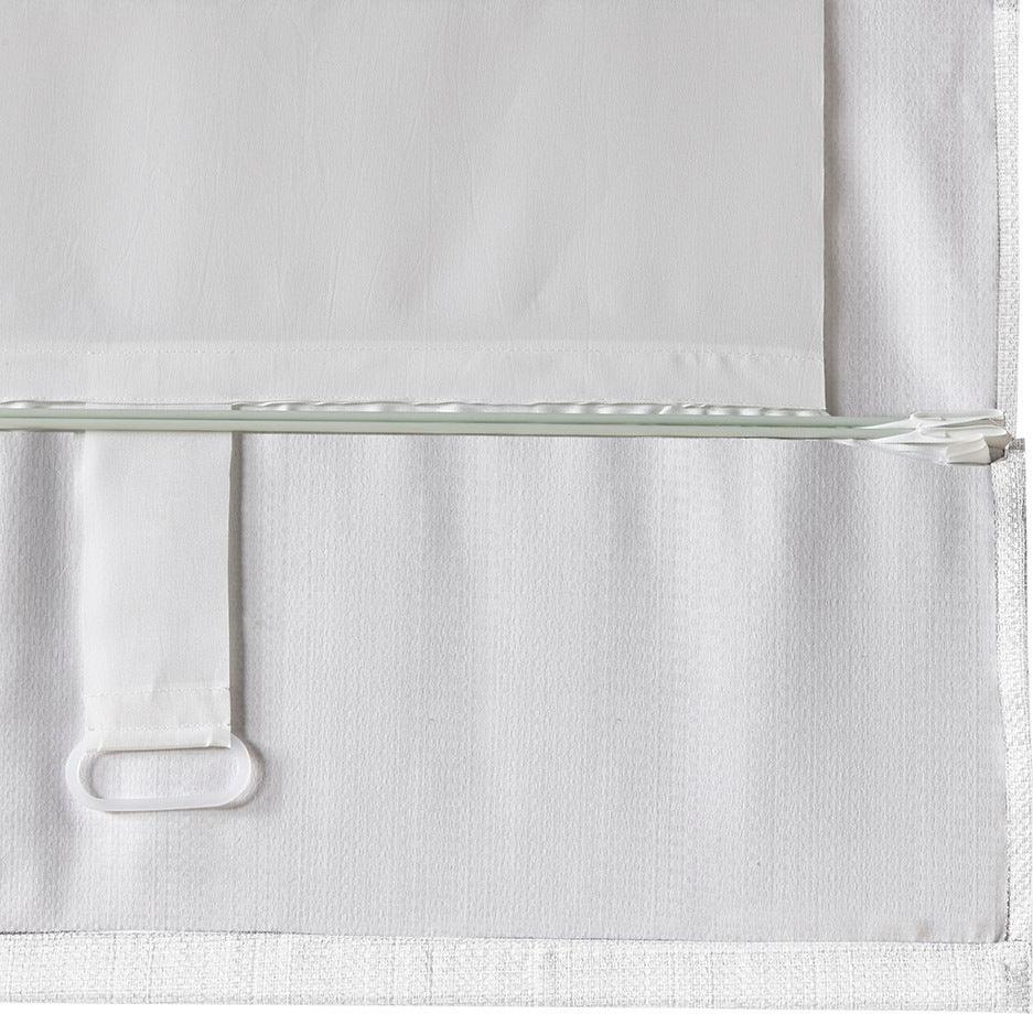 Olliix.com Curtains - Galen 64" Basketweave Cordless Roman Shade White