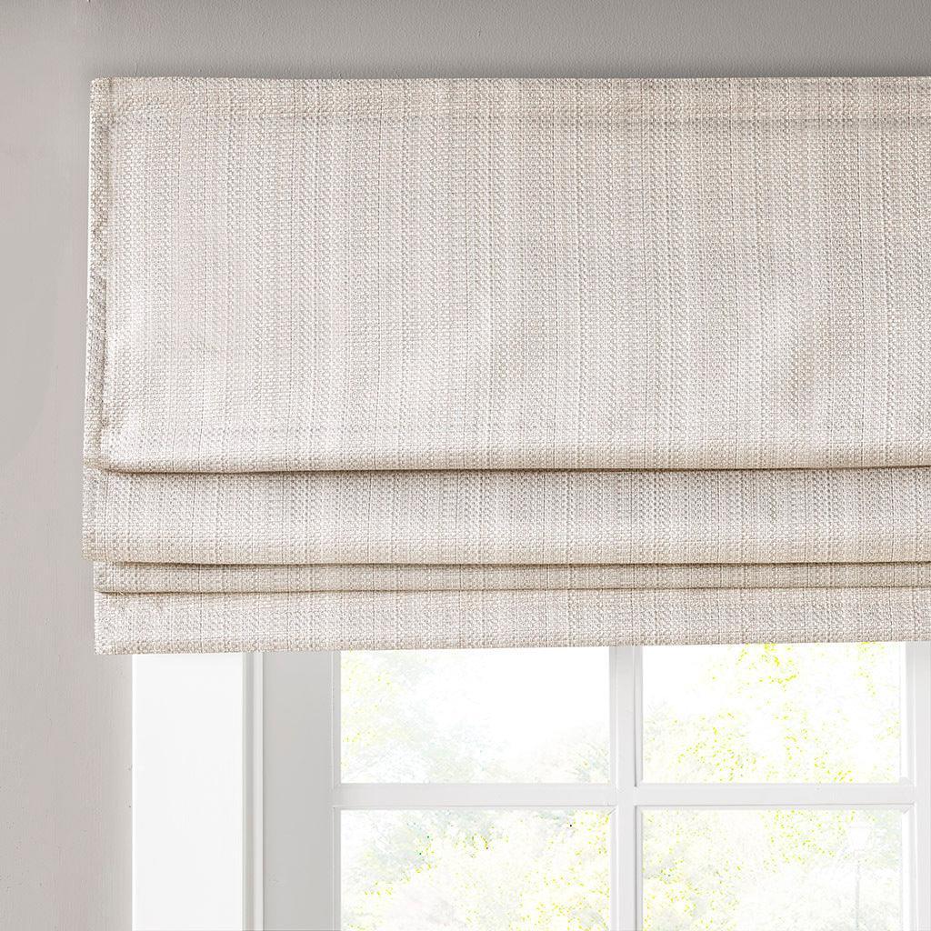 Olliix.com Curtains - Galen 64" Basketweave Light Filtering Cordless Ivory