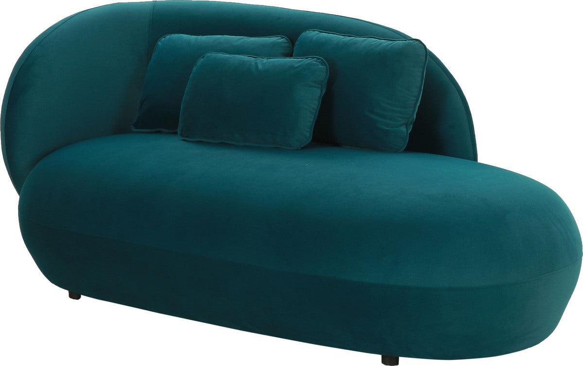 Tov Furniture Accent Chairs - Galet Green Velvet Chaise