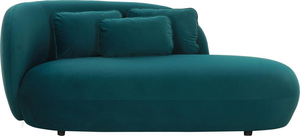 Tov Furniture Accent Chairs - Galet Green Velvet Chaise