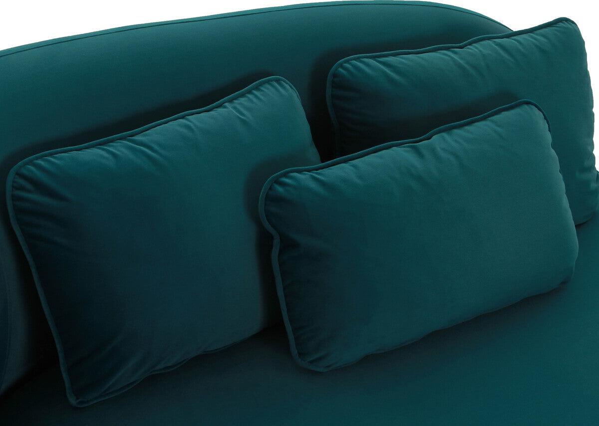 Tov Furniture Accent Chairs - Galet Green Velvet Chaise