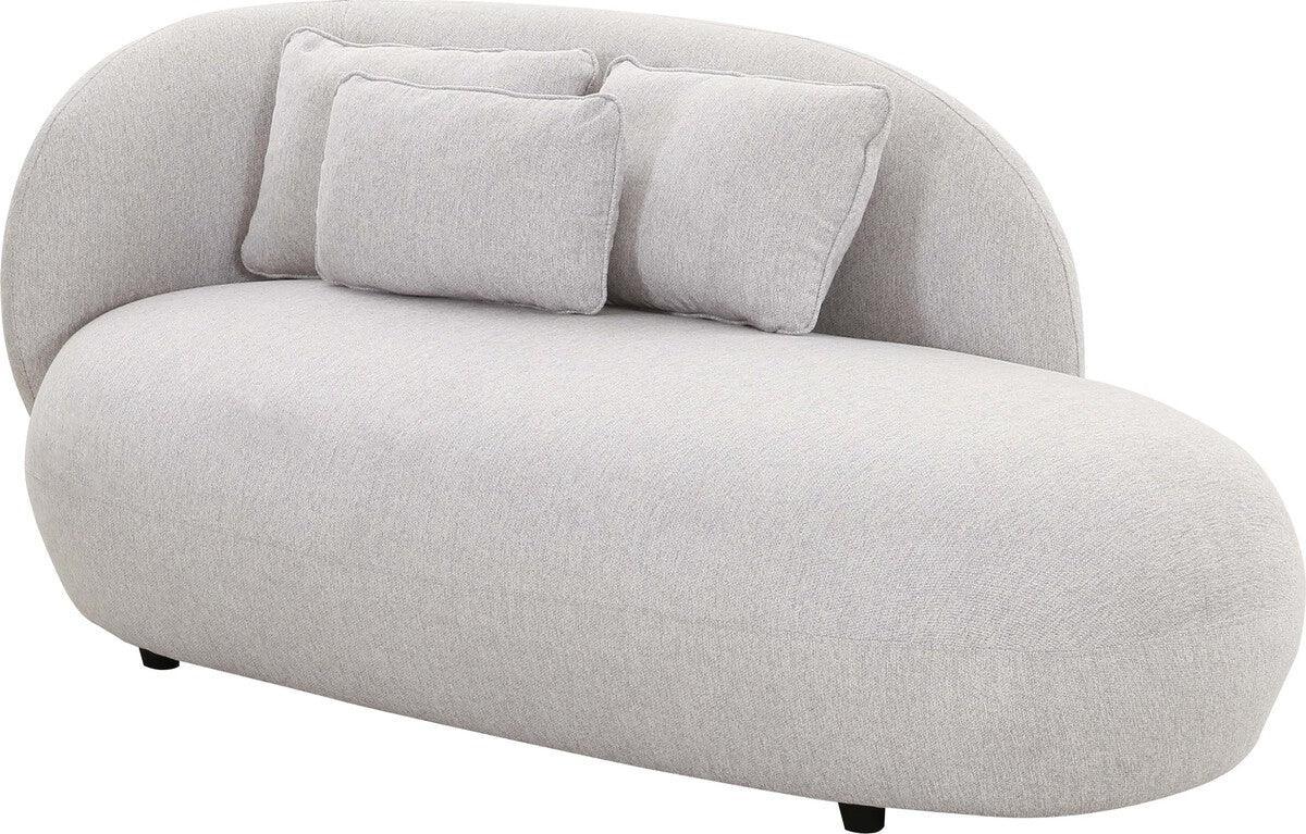 Tov Furniture Accent Chairs - Galet Grey Velvet Chaise