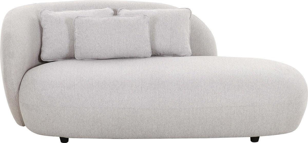 Tov Furniture Accent Chairs - Galet Grey Velvet Chaise