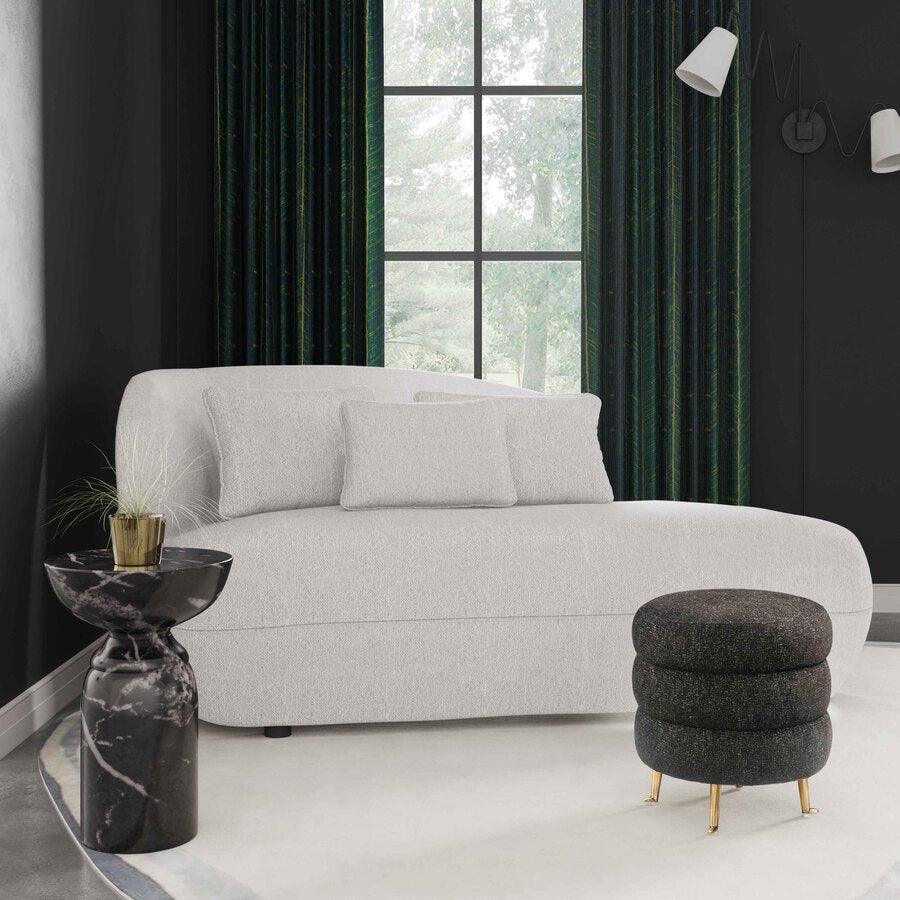 Tov Furniture Accent Chairs - Galet Grey Velvet Chaise