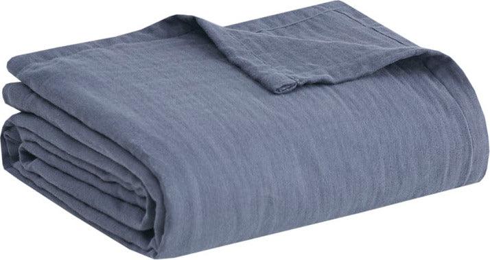 Olliix.com Comforters & Blankets - Gauze Casual 100% Cotton Lightweight Blanket Full/Queen Charcoal