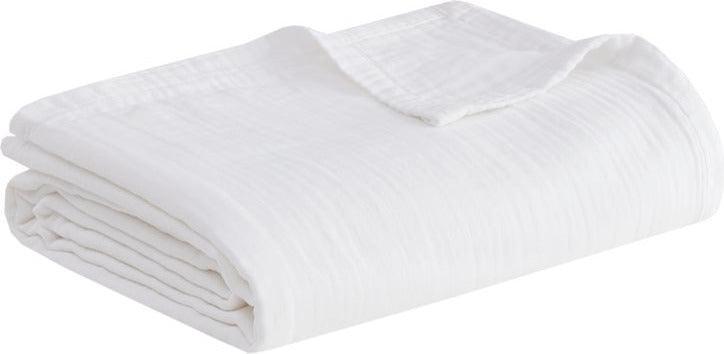 Olliix.com Comforters & Blankets - Gauze Casual 100% Cotton Lightweight Blanket Full/Queen Charcoal
