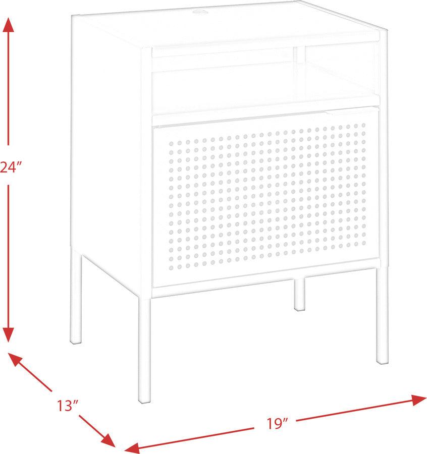 Elements Nightstands & Side Tables - Gemma Nightstand with USB Port in White